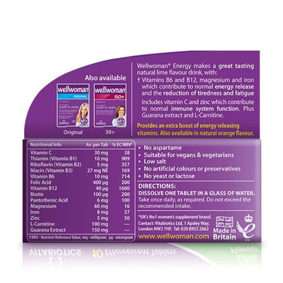 Vitabiotics Wellwoman Energy 10 Tablets - Fit 'n' Vit - Shipping globally from the UK