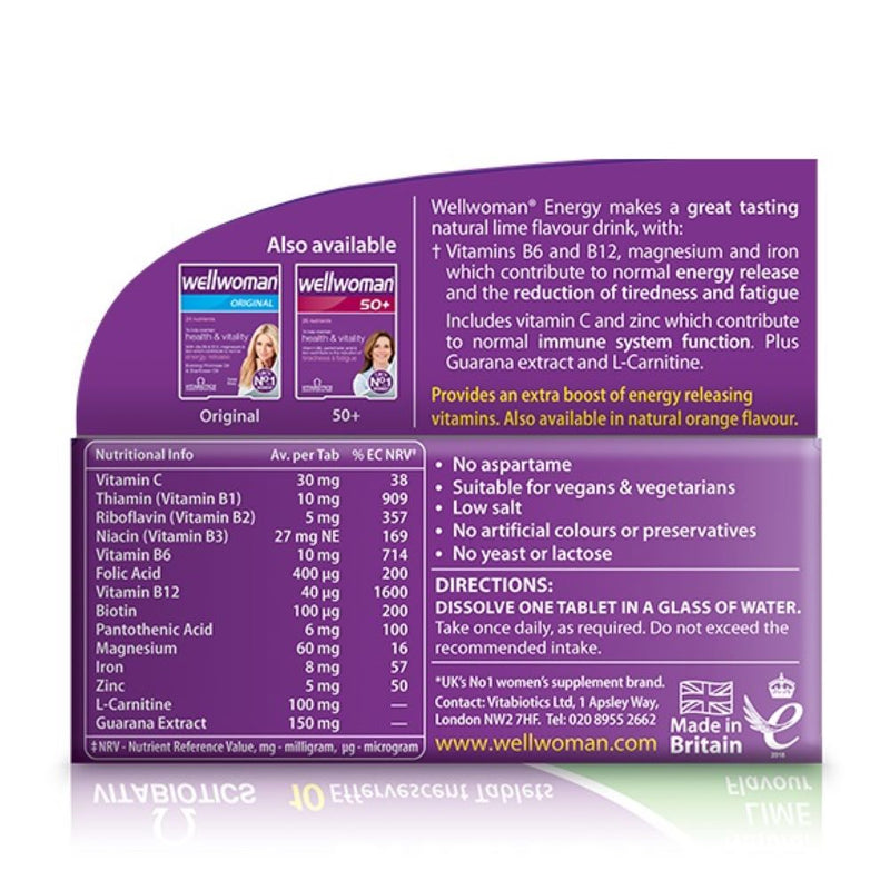 Vitabiotics Wellwoman Energy 10 Tablets - Fit &