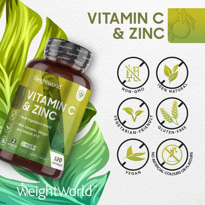 WeightWorld Vitamin C & Zinc 120 Capsules - Fit 'n' Vit - Shipping globally from the UK